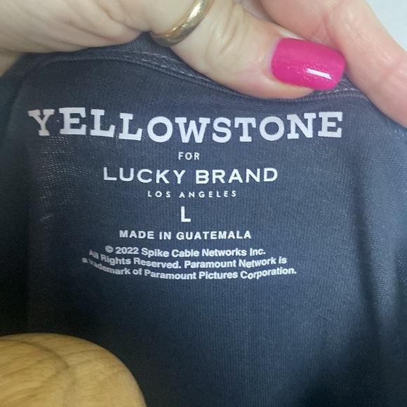 Lucky Brand Yellowstone Baseball Tee Shades of Gray Sz L NWOT - Picture 4 of 5